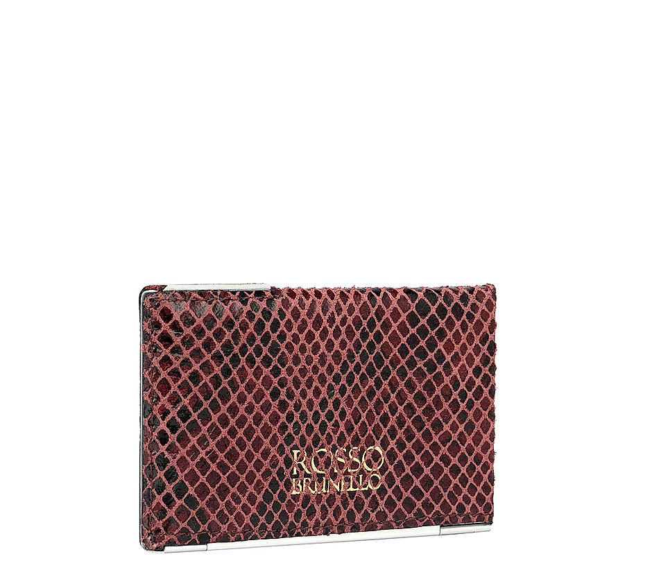 Berry Snake Textured Business Card Case